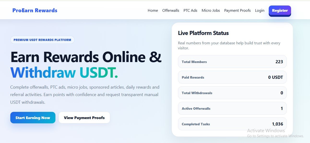 Earn Rewards Online offerwall